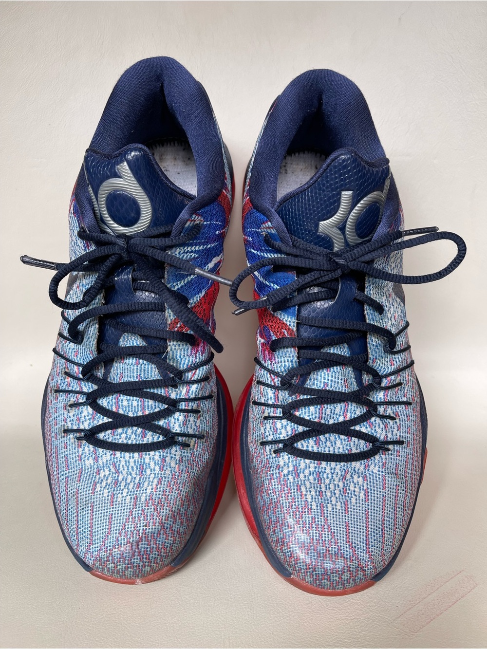 Nike KD8 Basketball Sneakers — Navy, Red & Light Blue